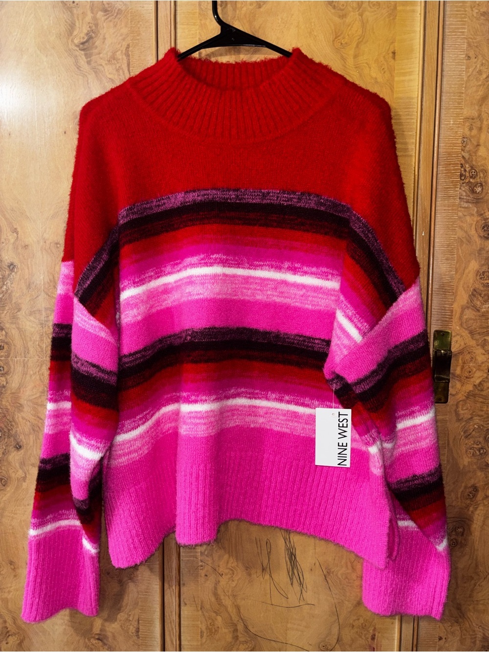 Nine West Pink & Red Striped Women’s Sweater size XXL